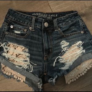 American Eagle Hi-Rise Festival Denim Shorts